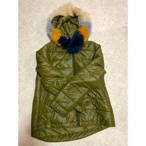 Maje "Game" Puffer Fox Fur Trim Jacket